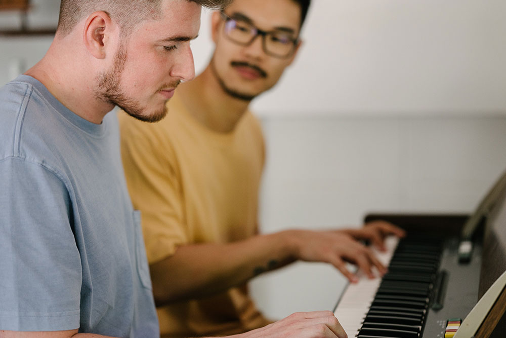 Einblick in eine Unterrichtsstunde am Home-Piano